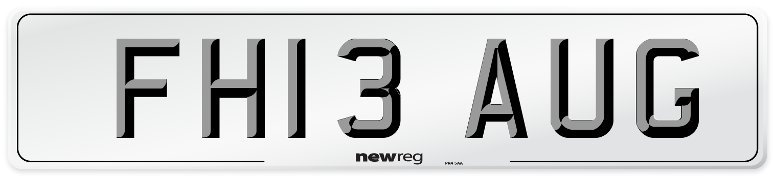 FH13 AUG Number Plate from New Reg
